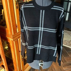 SAKS FIFTH AVENUE Window pane sweater large.